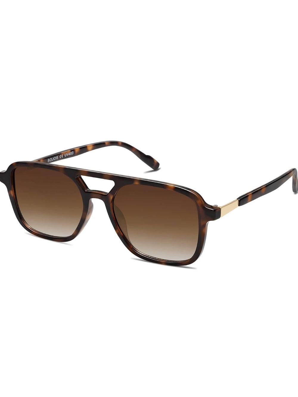 SOJOS | Tortoiseshell Brown Gradient Retro Aviator Sunglasses